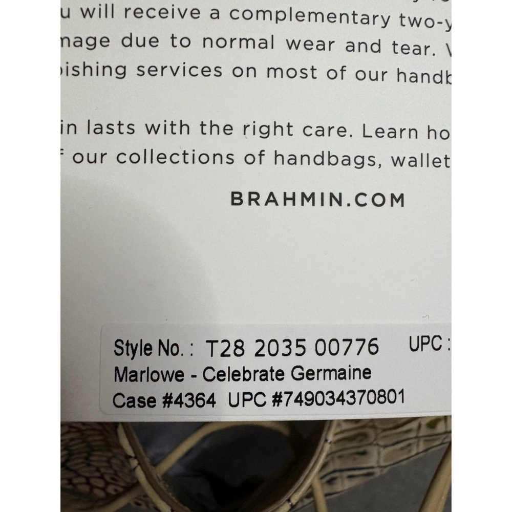 **SOLD**NWT**Brahmin Marlowe -Celebrate Germaine**HTF**Metallic Accents - Picture 10 of 12